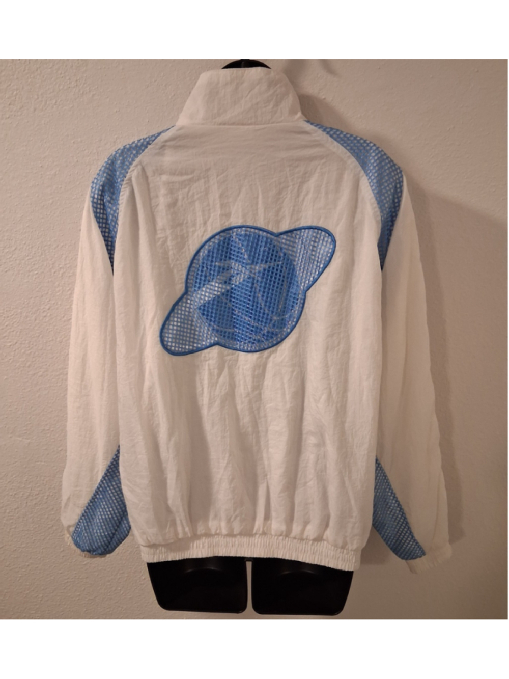 VTG 90s Reebok Womens Medium Windbreaker Nylon Basketball Saturn Jacket Rare EUC